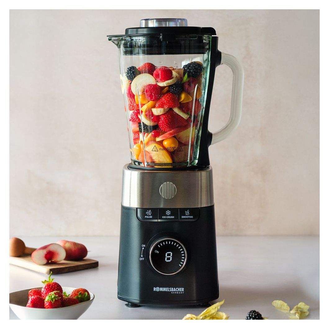 MX1260 Standmixer 8 Geschwindigkeiten 1200 W (Schwarz, Edelstahl, Transparent) 