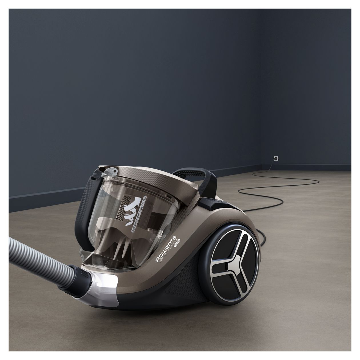 RO4B30 Compact Power XXL Bodenstaubsauger Beutellos 900 W  (Schwarz, Bronze) 