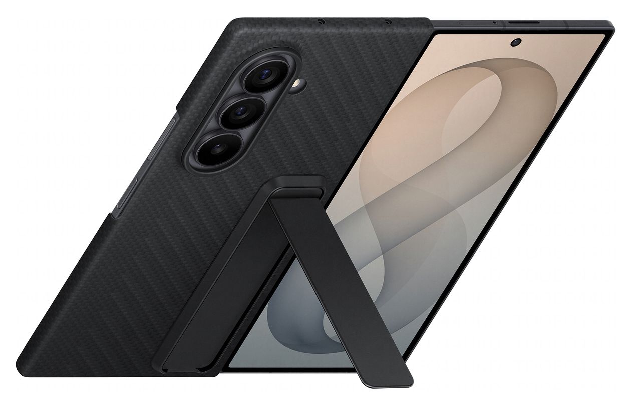 Carbon Standing Case Cover für Samsung Z Fold8  (Schwarz) 