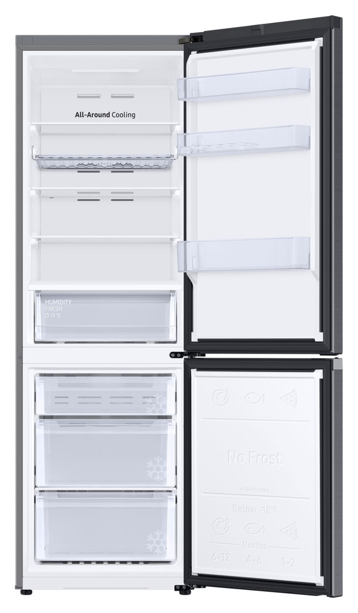 RB34C602CB1 230 l / 114 l Kühl-Gefrierkombi freistehend NoFrost 163 kWh Jahr  (Schwarz, Edelstahl) 