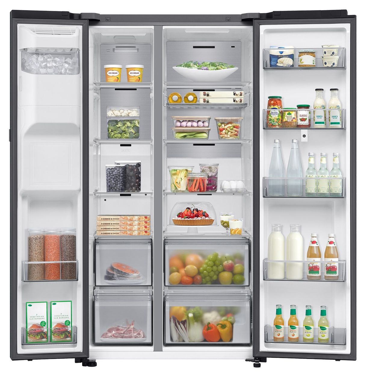 RS90F66BEFEF Side-by-Side Kühl-/ Gefrierkombination 389 l / 225 l 352 kWh NoFrost 1780 mm x 912 mm  (Schwarz) 