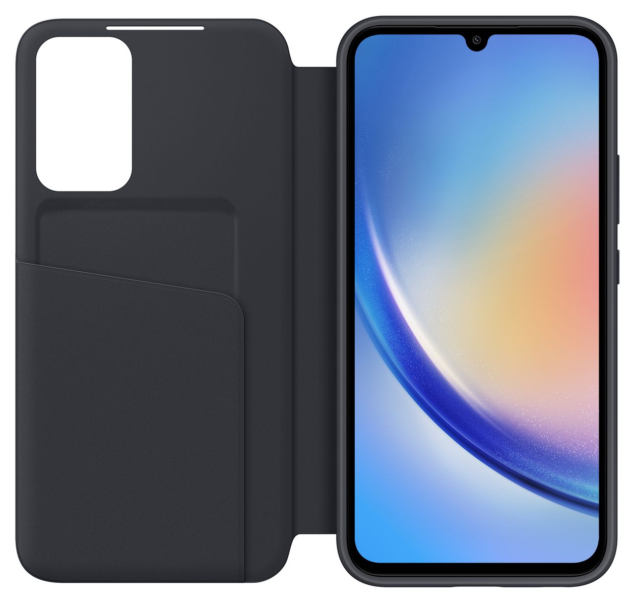 Smart View Wallet Case Geldbörsenhülle für Samsung Galaxy A34  (Schwarz) 