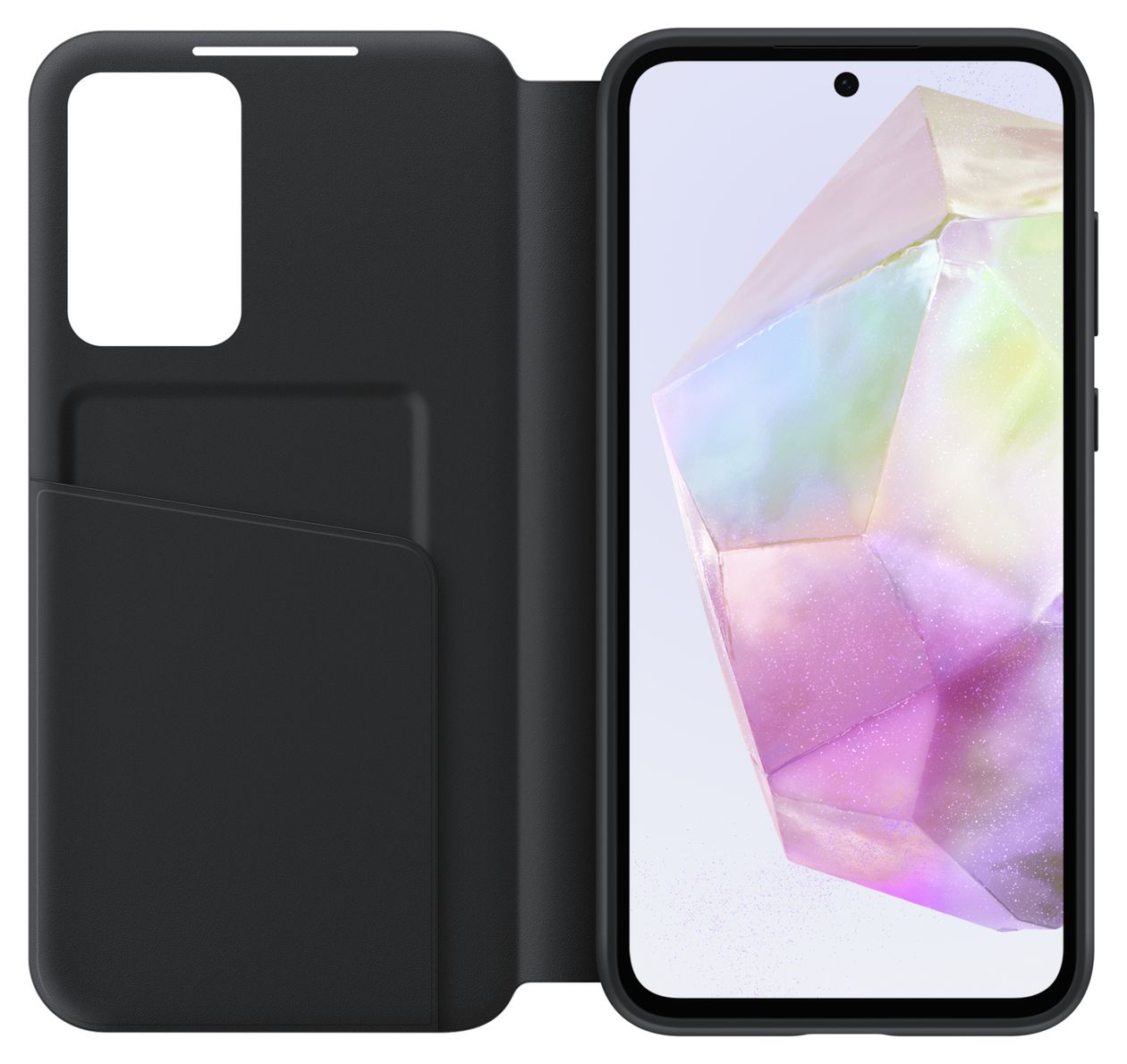 Smart View Wallet Case Geldbörsenhülle für Samsung Galaxy A35  (Schwarz) 