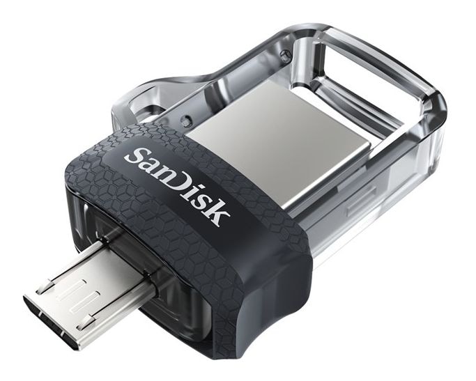Ultra Dual Drive m3.0 USB Type-A / Micro-USB Stick 128 GB (Schwarz, Transparent) 