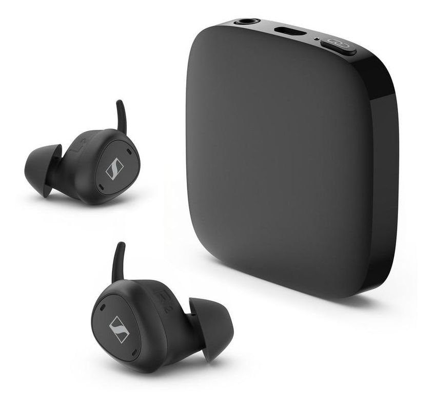 TV Clear Set mit TV Connector In-Ear Kopfhörer kabellos TWS  (Schwarz) 