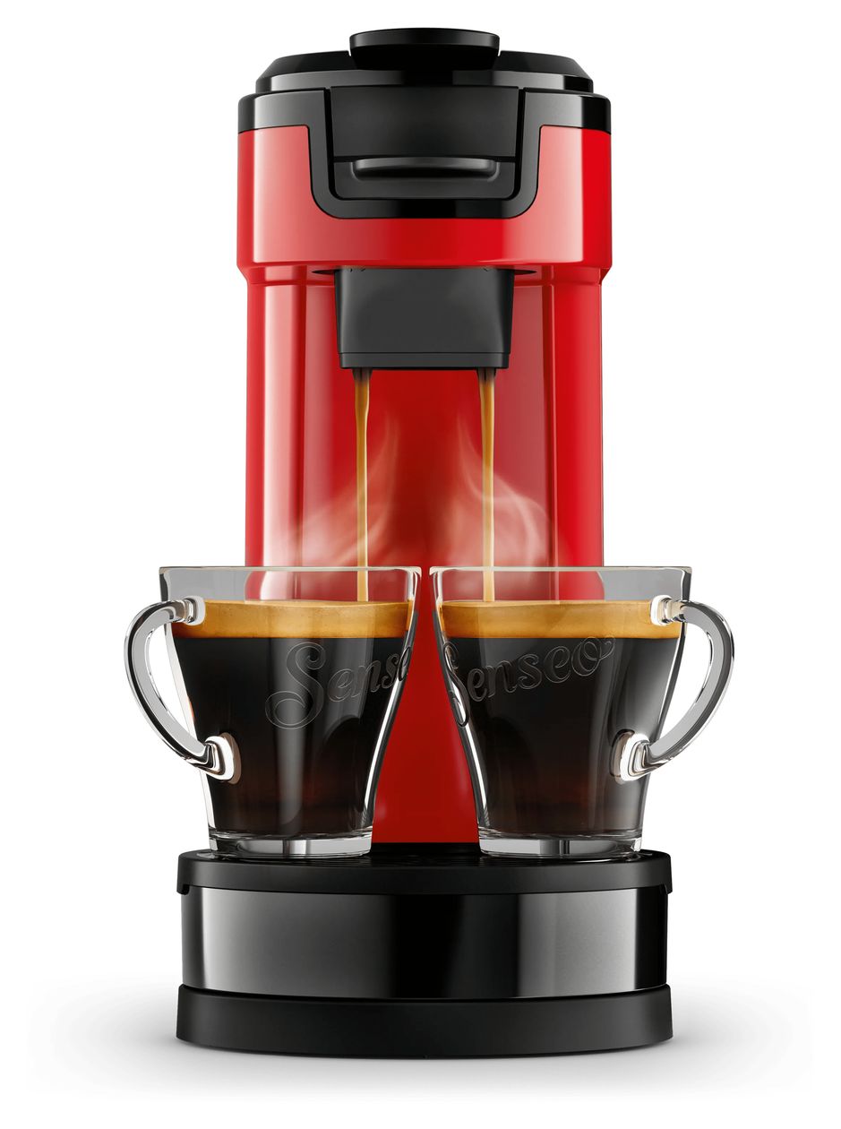 HD6592/84 Senseo Switch Kaffeepad, Gemahlener Kaffee Maschine  (Schwarz, Rot) 