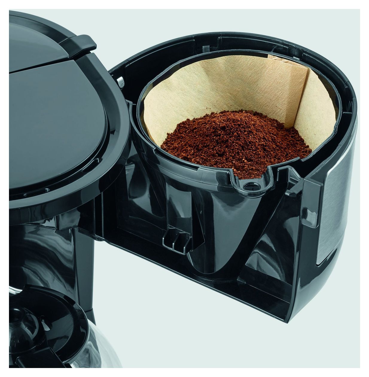 KA4808 4 Tassen Filterkaffeemaschine  (Schwarz, Edelstahl) 