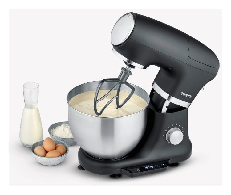 KM3898 1000 W Küchenmaschine 5,5 l mit Waage  (Schwarz, Silber) 
