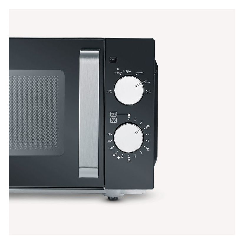 MW7761 Freistehende Mikrowelle 800 W Größe: klein 6 Stufen  (Schwarz, Edelstahl) 