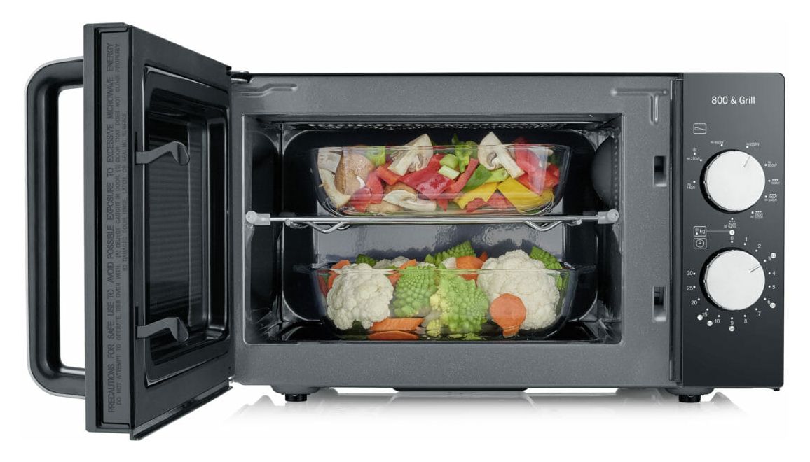 MW7762 Standgeräte Solo 800 W Größe: klein 9 Stufen Grill  (Schwarz, Edelstahl) 