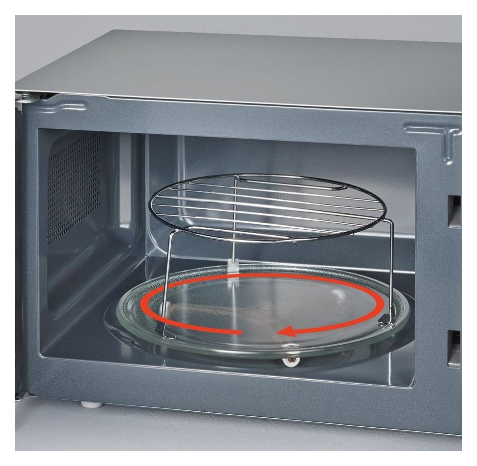 MW7773 Freistehende Mikrowelle 800 W Größe: klein 10 Stufen Grill  (Silber, Edelstahl) 