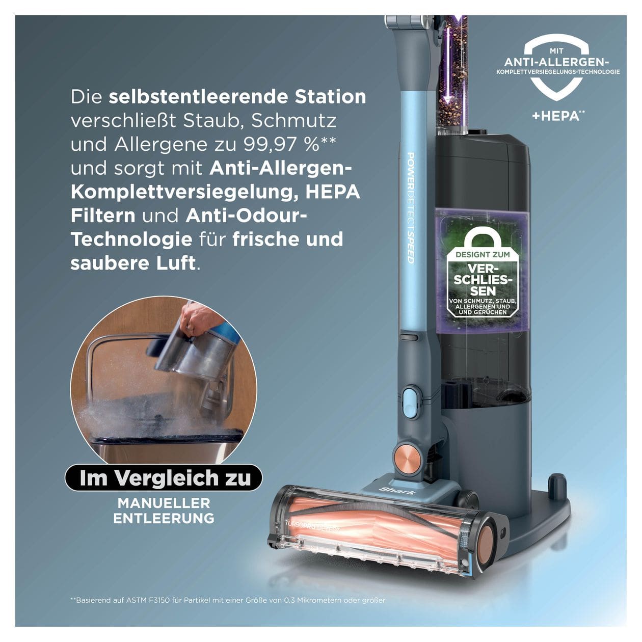 IA3244EUT Handstaubsauger Beutellos bis 60 min Laufzeit HEPA, Schaum  (Blau) 