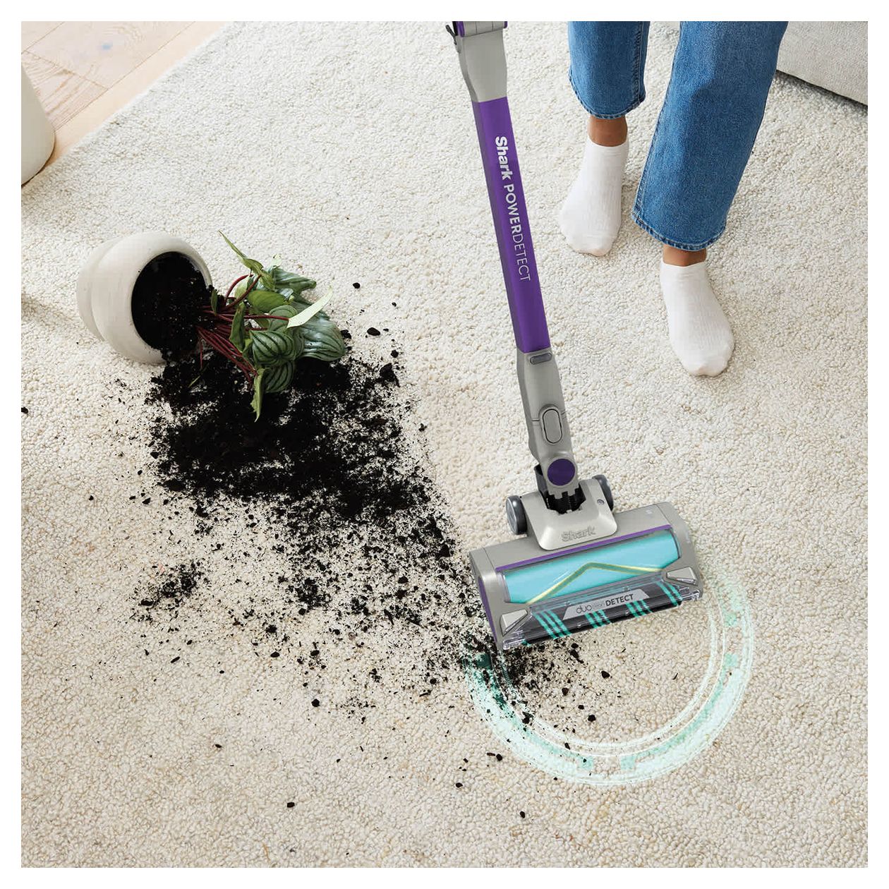 IP1251EUT PowerDetect Handstaubsauger Beutellos bis 70 min Laufzeit  (Grau, Violett) 