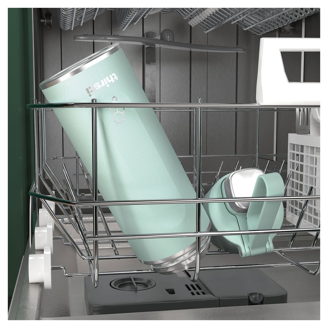 Thirsti 700ml Kunststoff, Edelstahl  (Mintfarbe) 