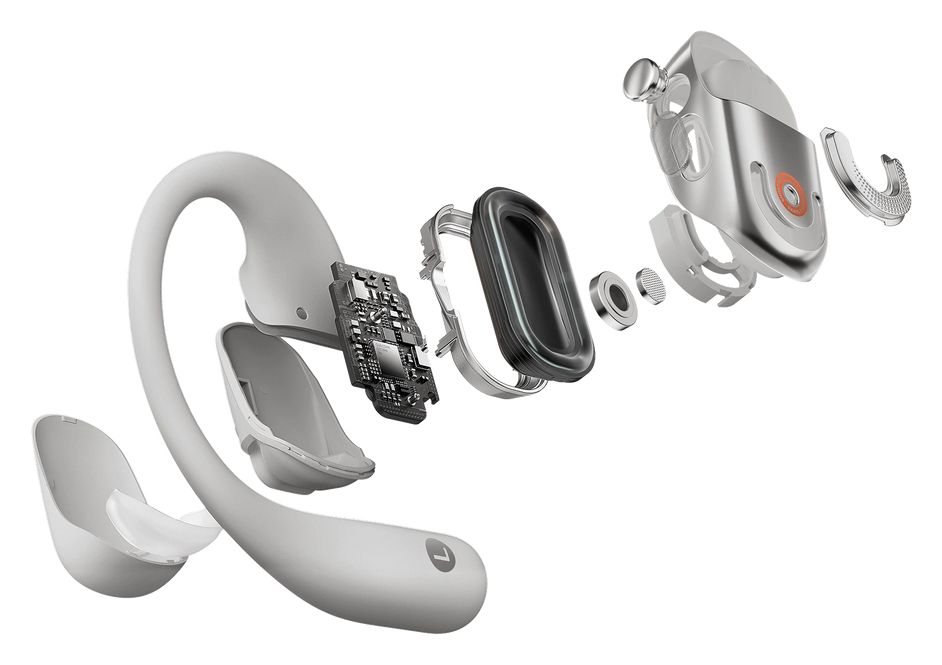 OpenFit 2+ Open-Ear Bluetooth Kopfhörer kabellos 11 h Laufzeit IP55  (Grau) 