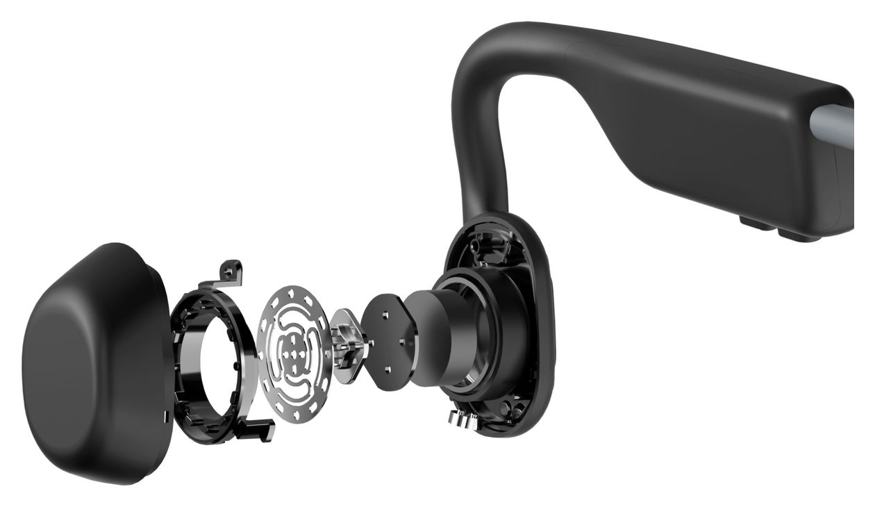 OpenMove Knochenschall Bluetooth Kopfhörer kabellos 6 h Laufzeit IP55  (Grau) 