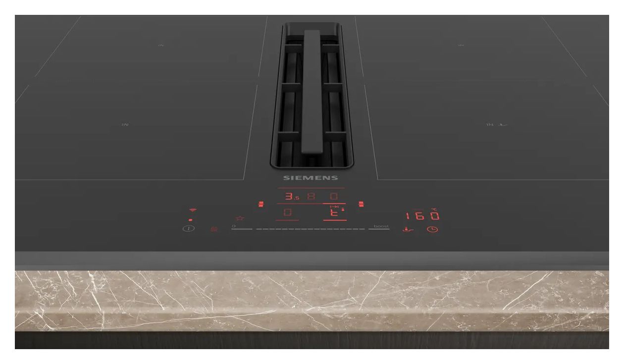 iQ500 ED751HGA6 (ED751HQ26E + HZ9VDSB4) autarkes 71 cm Induktionskochfeld 4 Kochzonen mit integriertem Dunstabzug 