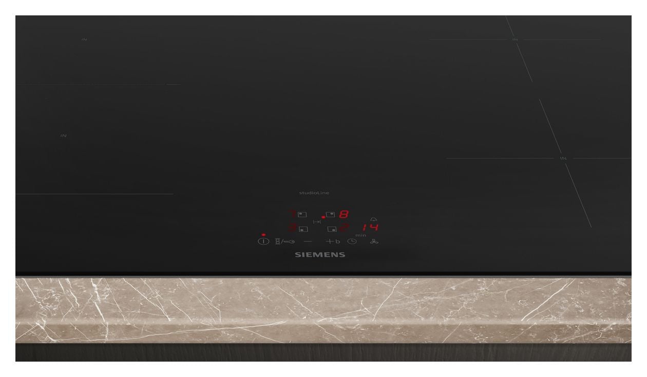 iQ300 ED877BS16E autarkes 80 cm Induktionskochfeld 4 Kochzonen mit integriertem Dunstabzug 
