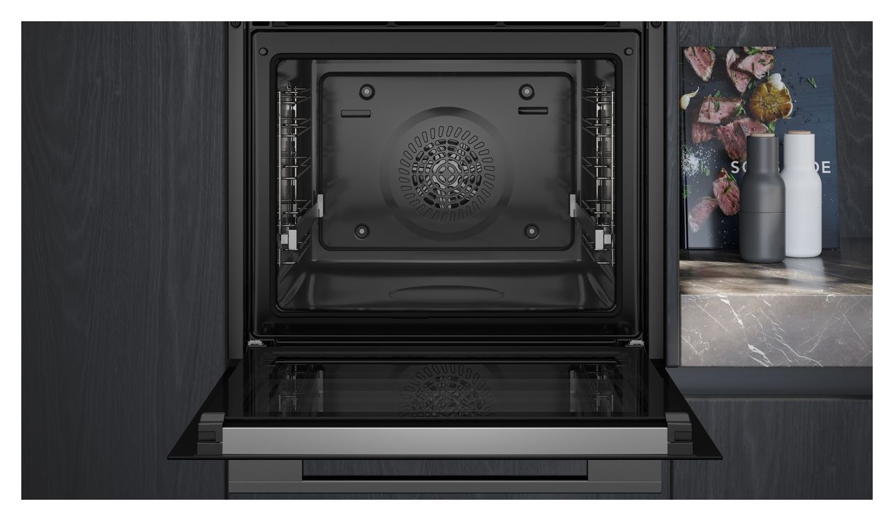 iQ300 HB472G0B3 Einbaubackofen groß AutoClean (Edelstahl, Schwarz) 