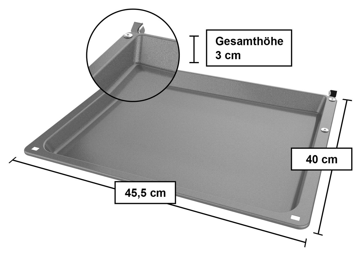 HZ541000 Backblech 30 x 455 x 400 mm spülmaschinengeeignet 