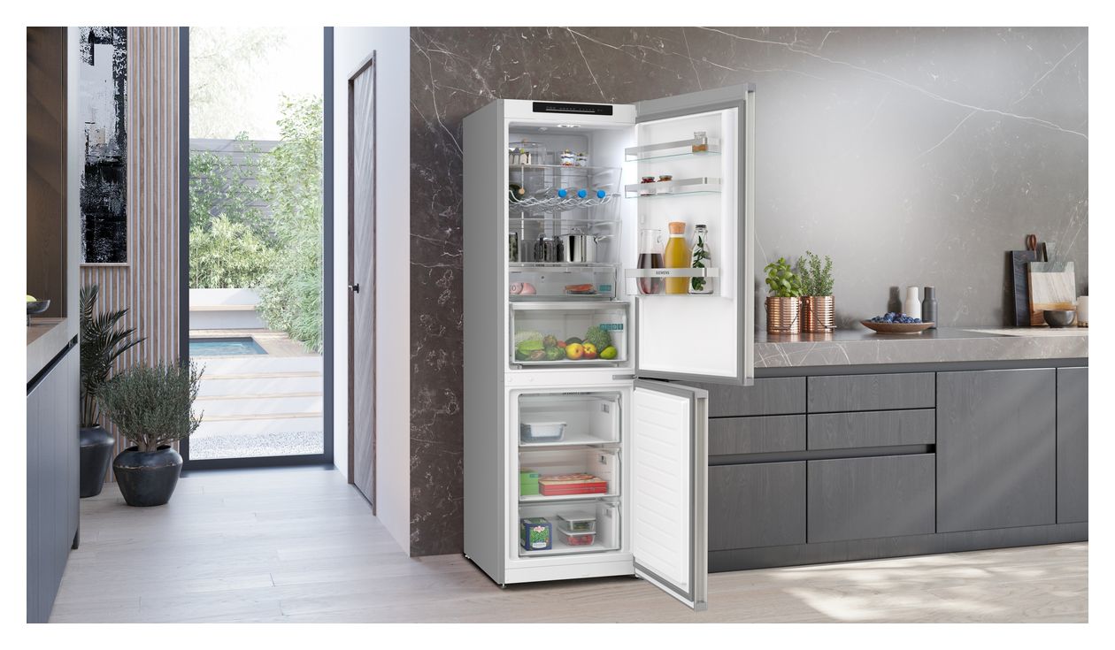 iQ300 KG36NVIBG 218 l / 103 l Kühl-Gefrierkombi freistehend NoFrost 127 kWh Jahr  (Gebürsteter Stahl) 