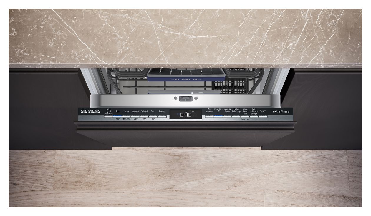 iQ300 SR83EX01LD 45 cm Geschirrspüler vollintegriert (ohne Front) Leise 10 Maßgedecke aquaStop Funktion Wärmetauscher 