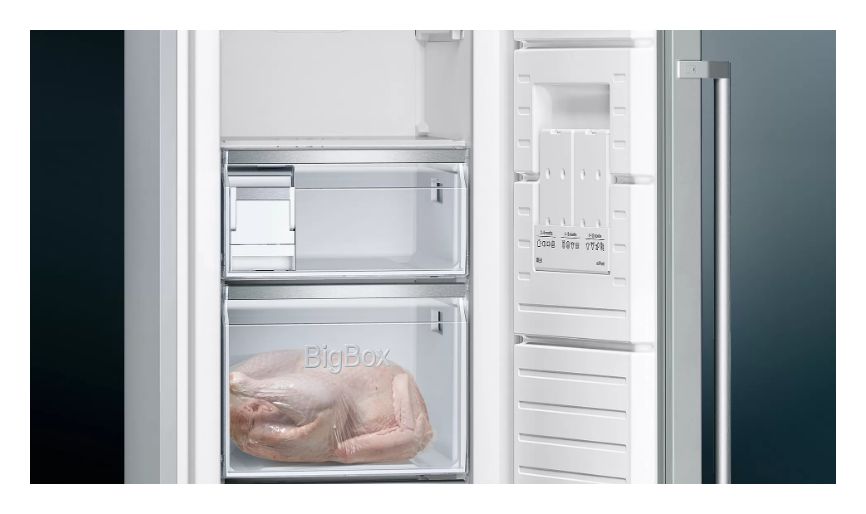 iQ500 KA95FPIDP Europäischer Side-by-Side Kühl-/ Gefrierkombination 309 l / 242 l NoFrost  (Edelstahl) 