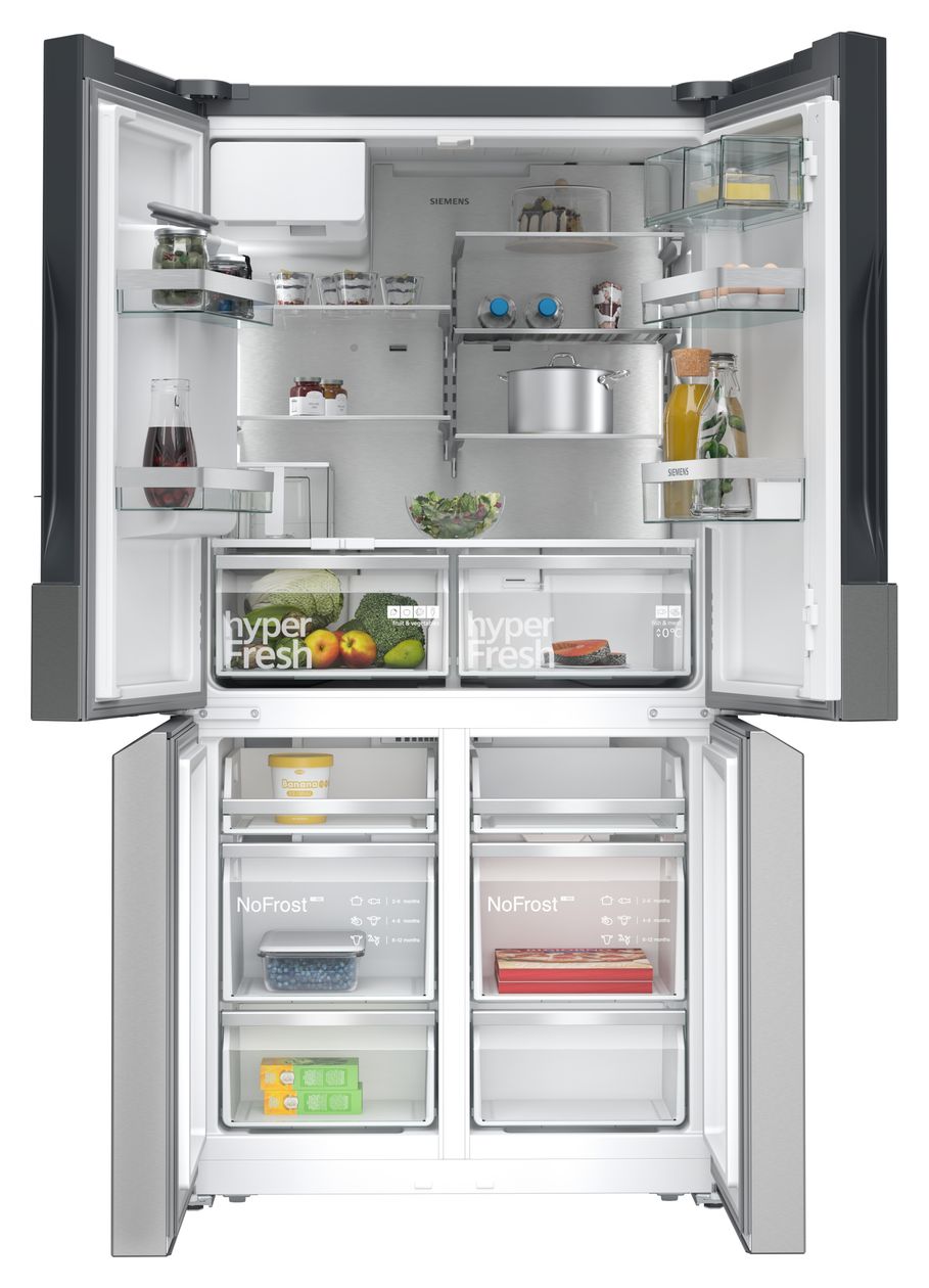 iQ500 KF96IAPEA Side-by-Side Kühl-/ Gefrierkombination 375 l / 199 l 327 kWh NoFrost 1830 mm x 905 mm  (Gebürsteter Stahl) 