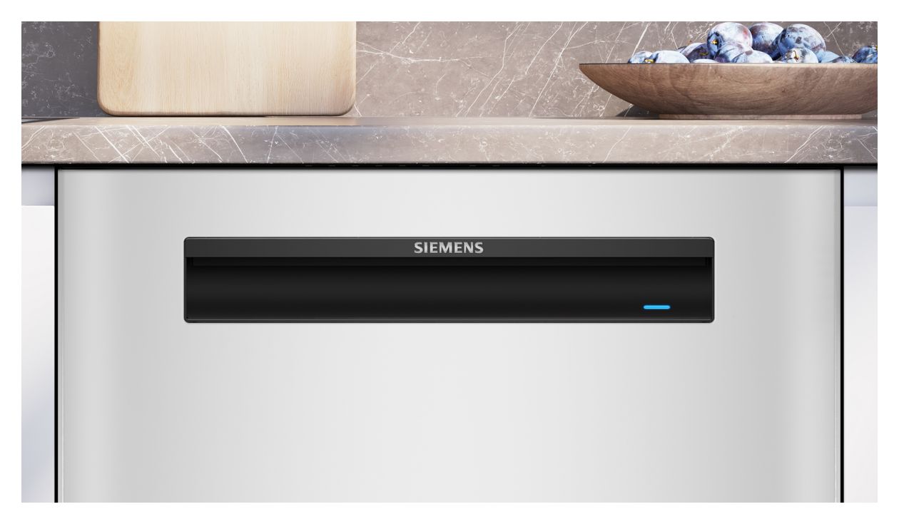 IQ500 SN15EW06CS 60 cm Geschirrspüler teilintegriert (ohne Front) Sehr leise 14 Maßgedecke aquaStop Funktion Heat exchanger/Drying assistant 