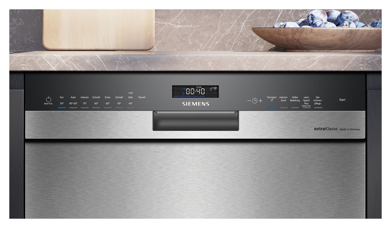 iQ500 SN45ES00BD 60 cm Geschirrspüler unterbaufähig Sehr leise 13 Maßgedecke aquaStop Funktion Wärmetauscher/Türöffnungstrocknung 