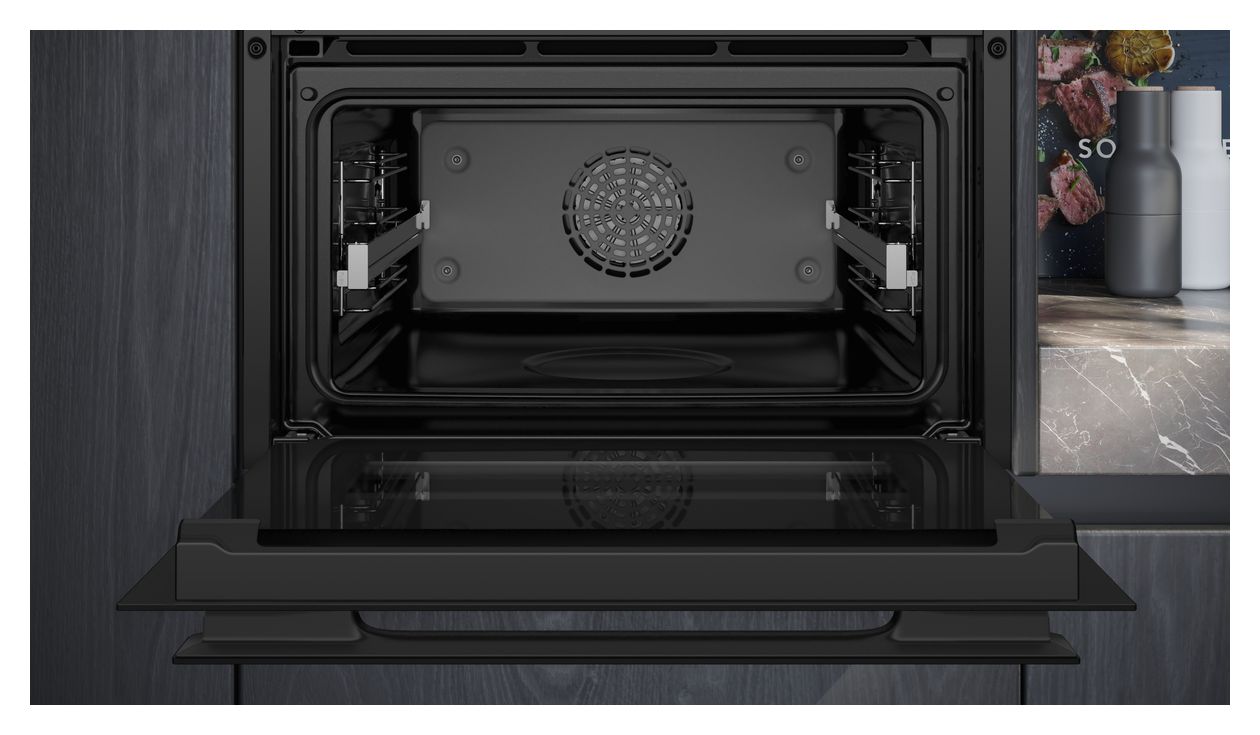 iQ700 CS938GCM1 Einbaubackofen kompakt Dampfgaren AutoClean (Schwarz) 