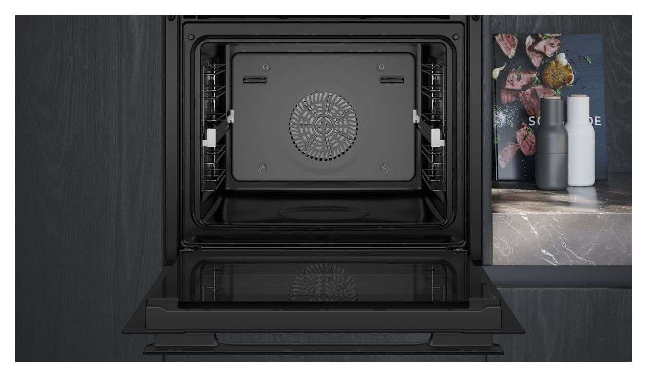 iQ700 HS938GEB1 Einbaubackofen groß Dampfgaren AutoClean (Edelstahl, Schwarz) 