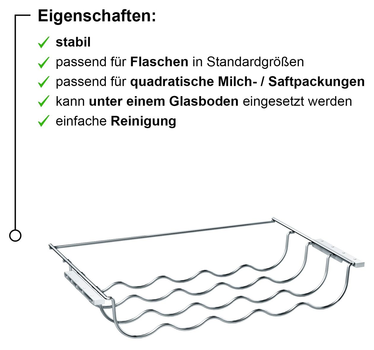 KS10Z020 Flaschenablage  (Silber) 