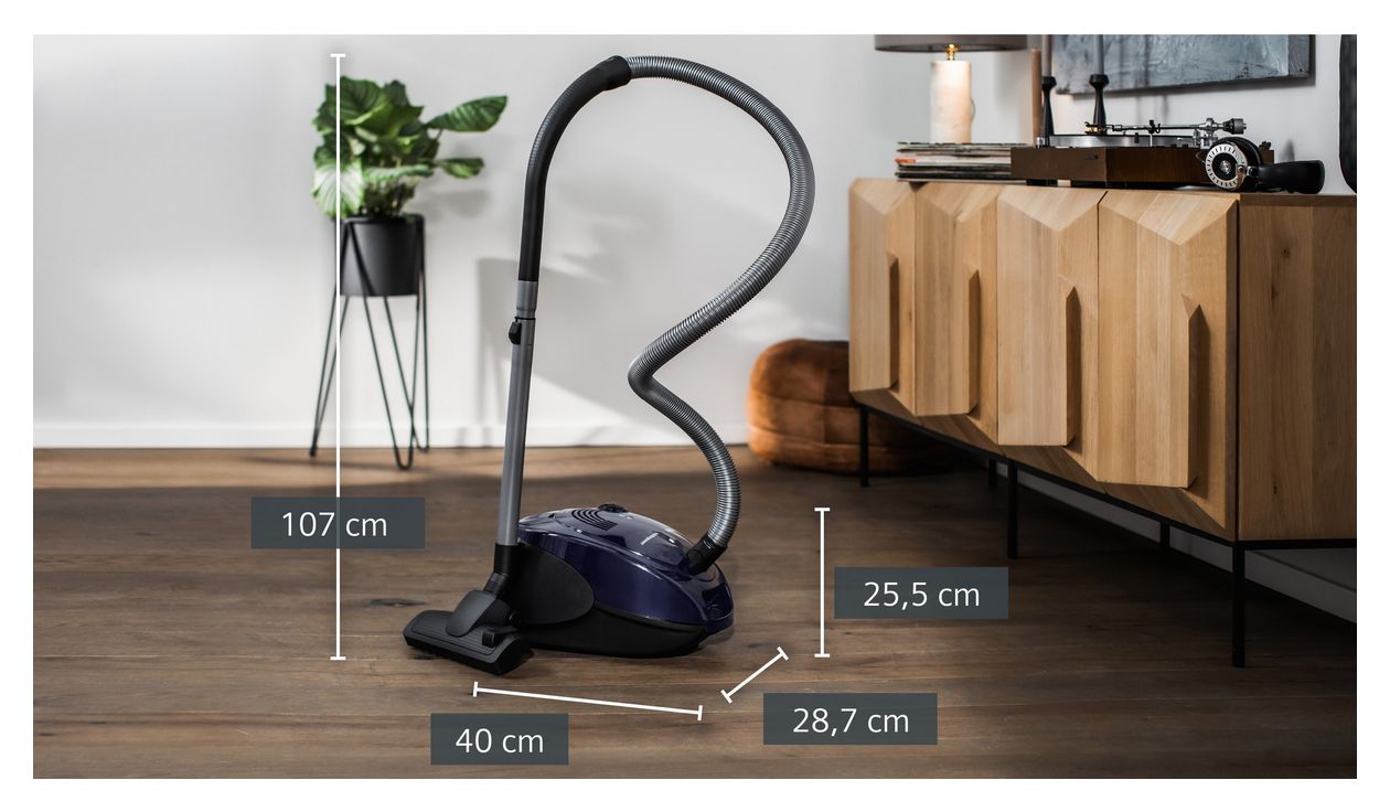 VS06A111 Bodenstaubsauger mit Staubbeutel 600 W Micro  (Blau) 