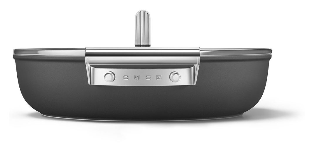 DPF2812BLM Schmorpfanne 50's Style 28 cm Keramik beschichtet für alle Herdplatten und Backöfen bis 250° mit Glas-Deckel 