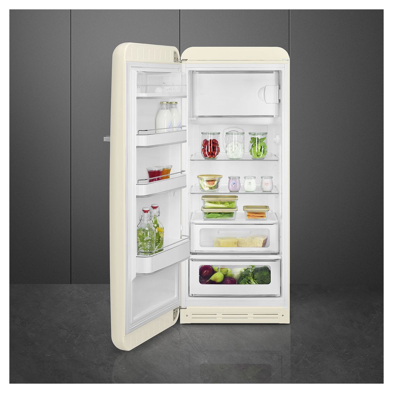 FAB28LCR6 270 l / 244 l Kühlschrank freistehend EEK: C 104 kWh Jahr  (Cremefarben) 