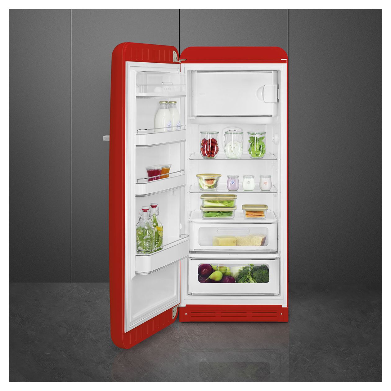 FAB28LRD6 270 l / 244 l Kühlschrank freistehend EEK: C 104 kWh Jahr  (Rot) 