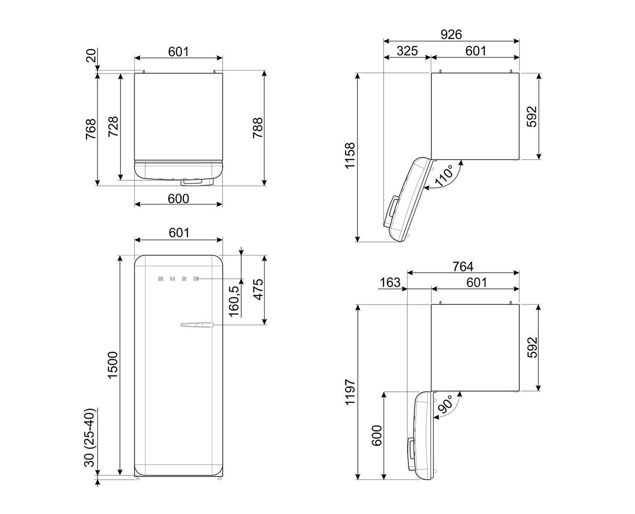 FAB28LYW6 270 l / 244 l Kühlschrank freistehend EEK: C 104 kWh Jahr  (Gelb) 