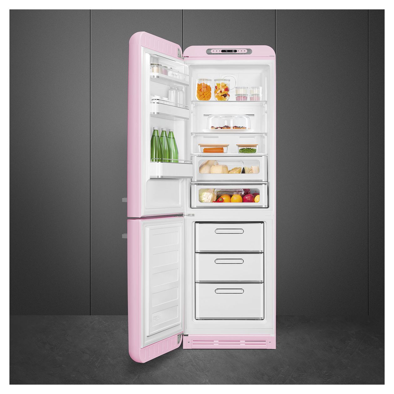 FAB32LPK6 234 l / 97 l Kühl-Gefrierkombi freistehend NoFrost 158 kWh Jahr  (Pink) 