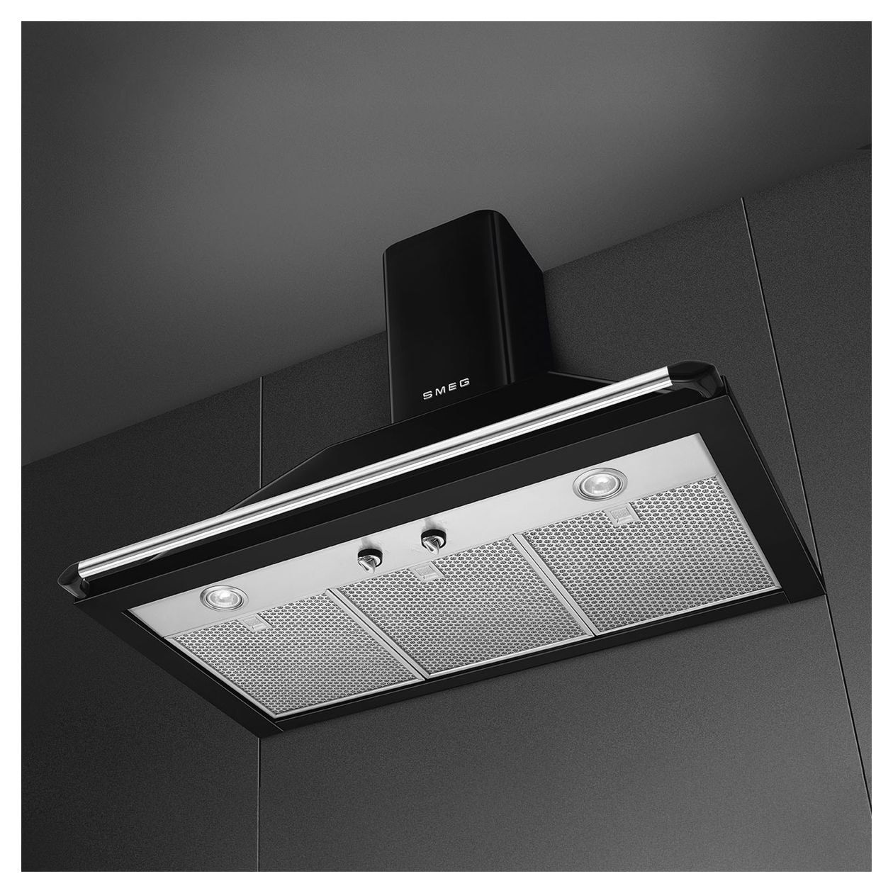 KT90BLE Abluft/Umluft Dunstabzugshaube/Esse Wand 90 cm (Schwarz) 