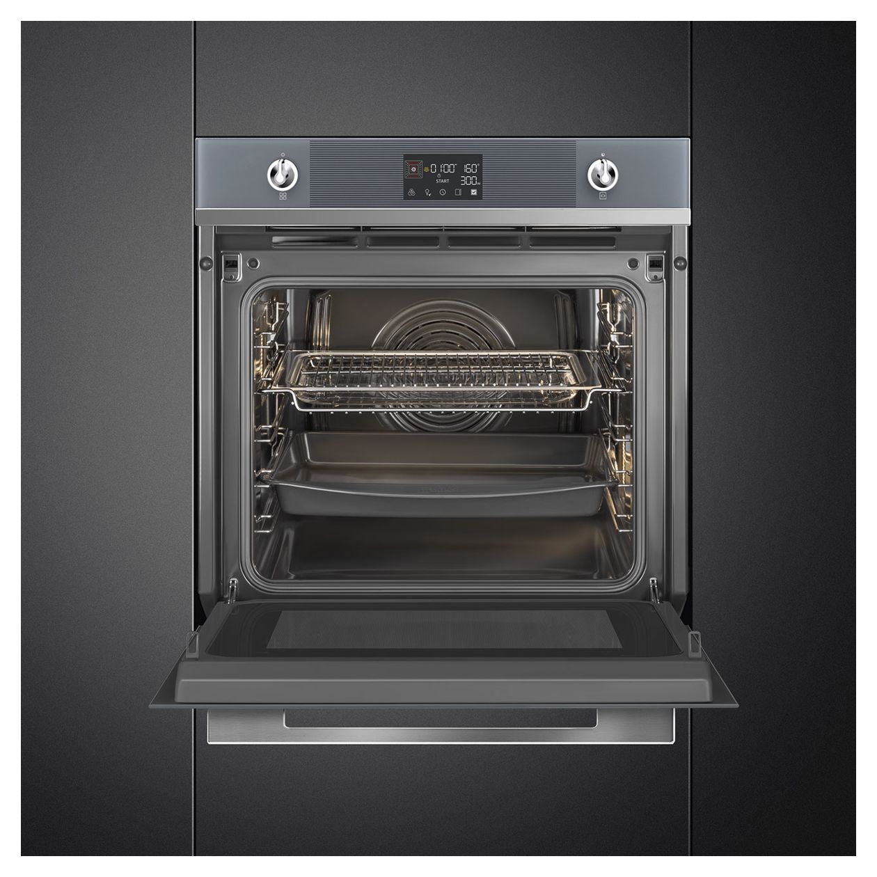 SO6102M2S Einbaubackofen 68 l AutoClean Mikrowelle 