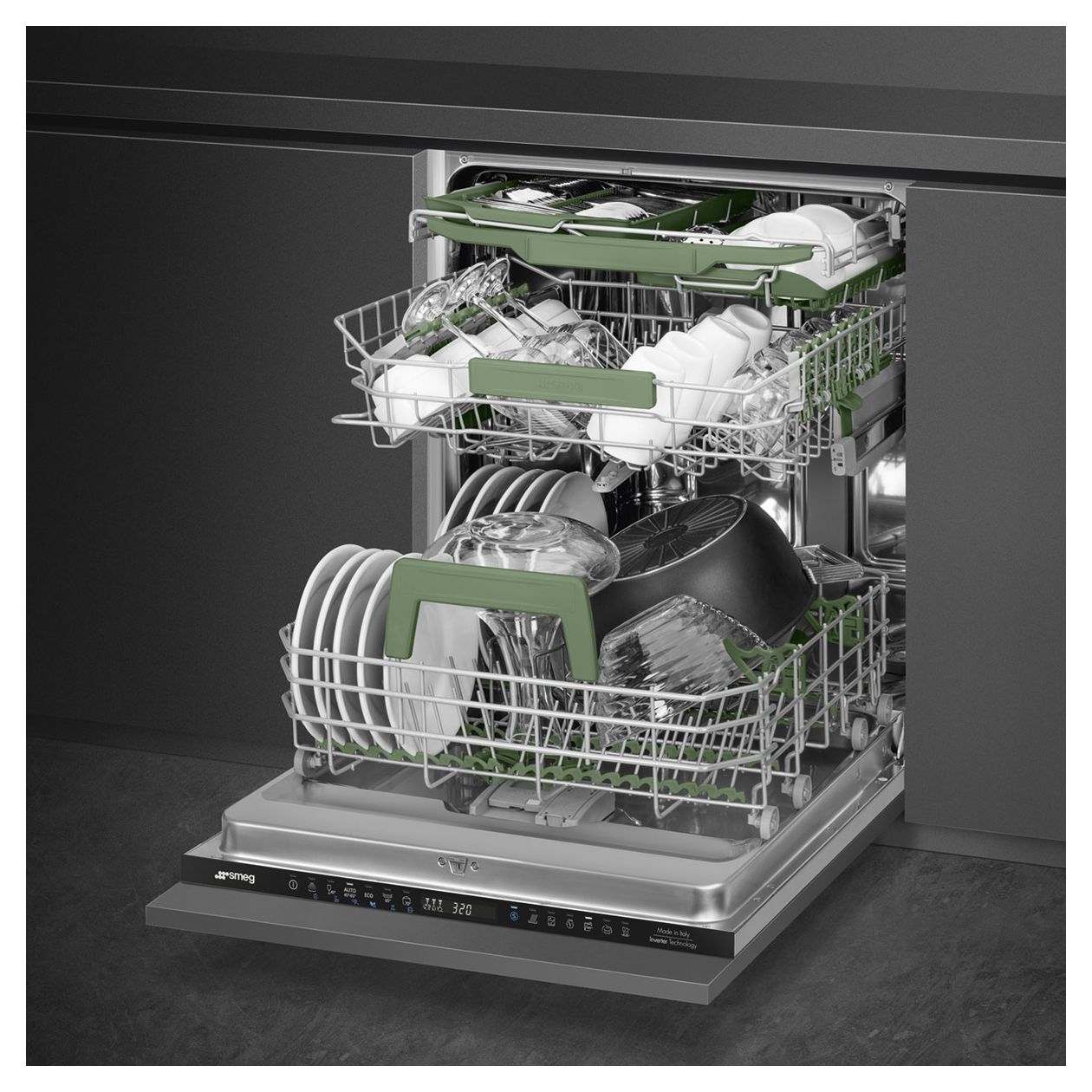 STL324BLDE 60 cm Geschirrspüler vollintegriert (ohne Front) Sehr leise 13 Maßgedecke aquaStop Funktion 