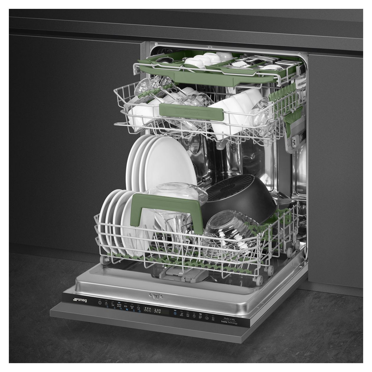 STL324BLHDE 60 cm Geschirrspüler vollintegriert (ohne Front) Sehr leise 13 Maßgedecke aquaStop Funktion 