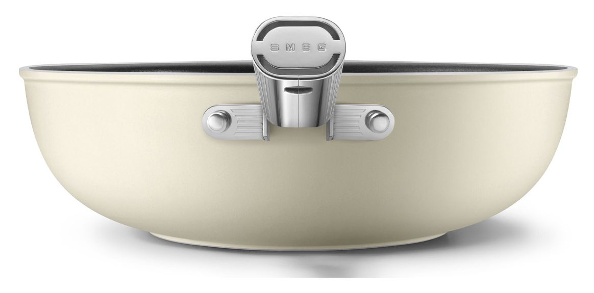 WOF3002CRM Wok 50's Style 30 cm Keramik beschichtet für alle Herdplatten und Backöfen bis 250° Spülmaschinengeeignet 