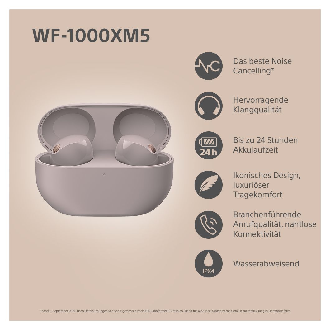 WF-1000XM5 In-Ear Bluetooth Kopfhörer kabellos IPX4  (Pink) 