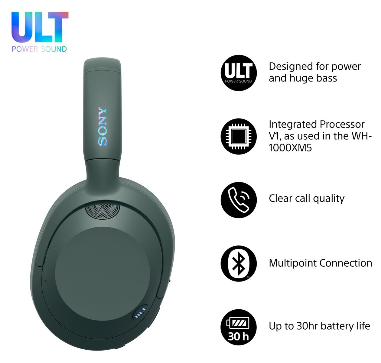WH-ULT900NH Wear Over Ear Bluetooth Kopfhörer kabelgebunden&kabellos  (Grün) 
