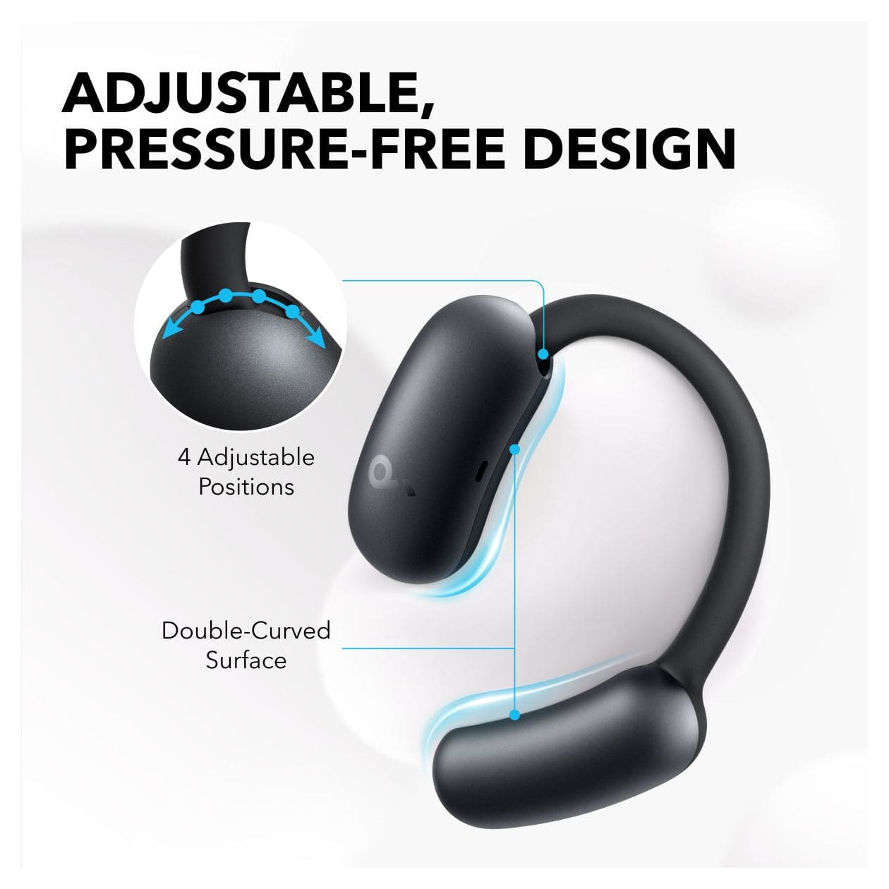 AeroFit 2 Ohraufliegender Bluetooth Kopfhörer kabellos IP55  (Schwarz) 