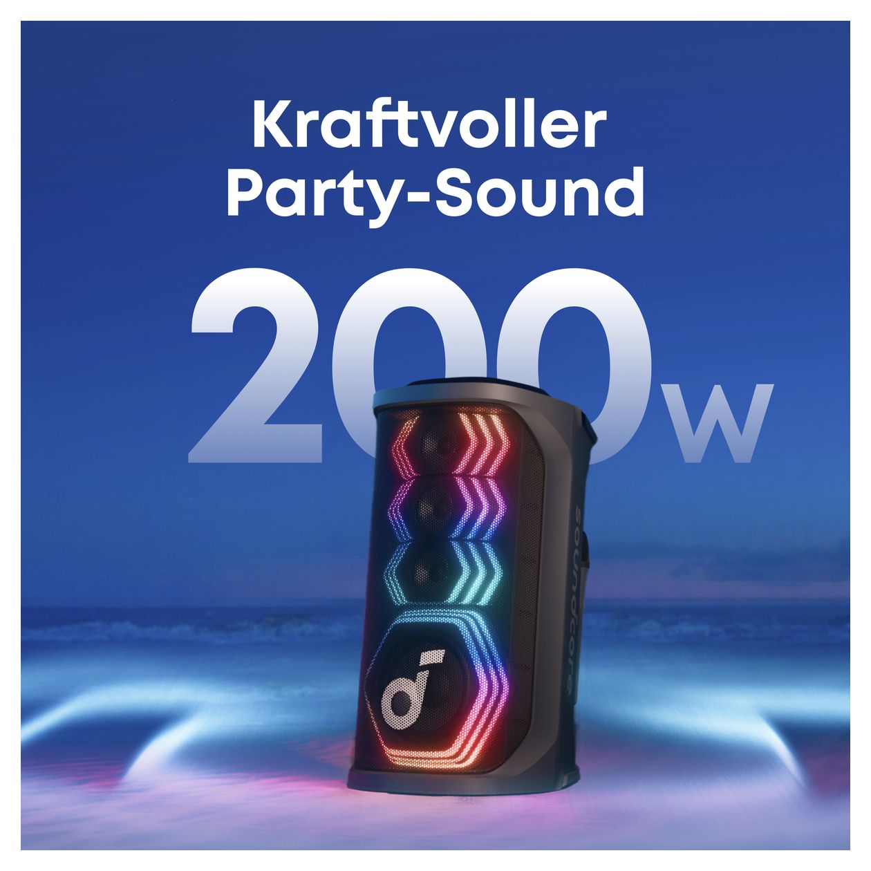 Rave 3S 200 W Bluetooth Lautsprecher IPX4 Laufzeit bis 12 h  (Schwarz) 