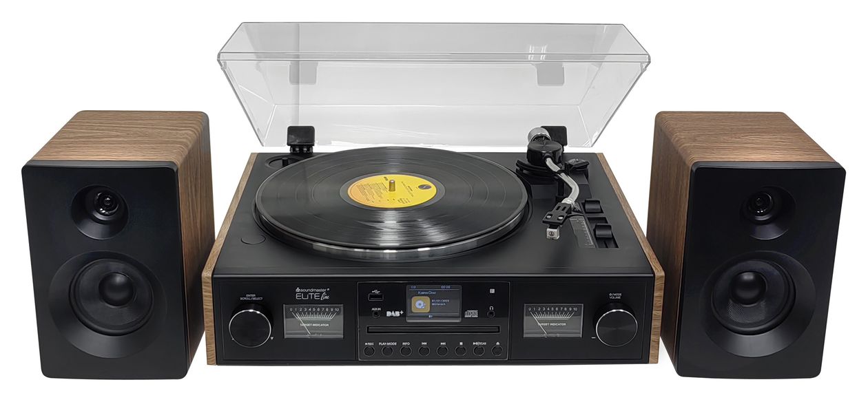 PL920 EliteLine Plattenspieler Riemenantrieb Heim-Audio-Mikrosystem DAB+, FM 12,5 W Bluetooth  (Schwarz, Holz) 