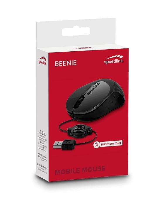 Beenie 1200 DPI Büro Maus  (Schwarz) 
